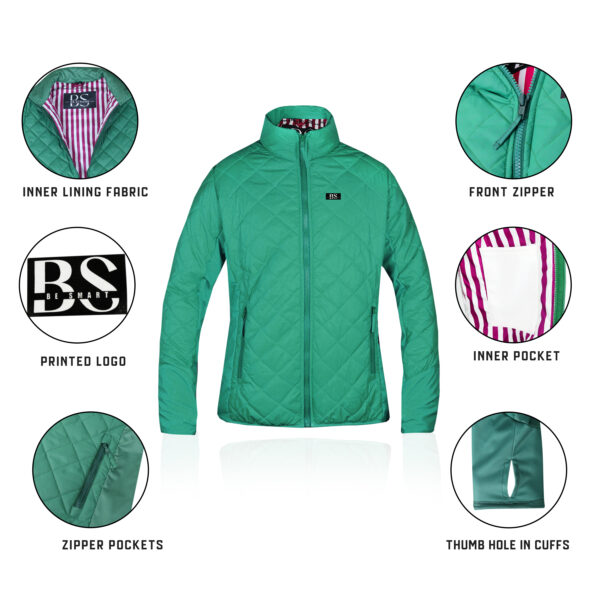 Women's Lightweight Quilted Hybrid Puffer Jacket - Image 6